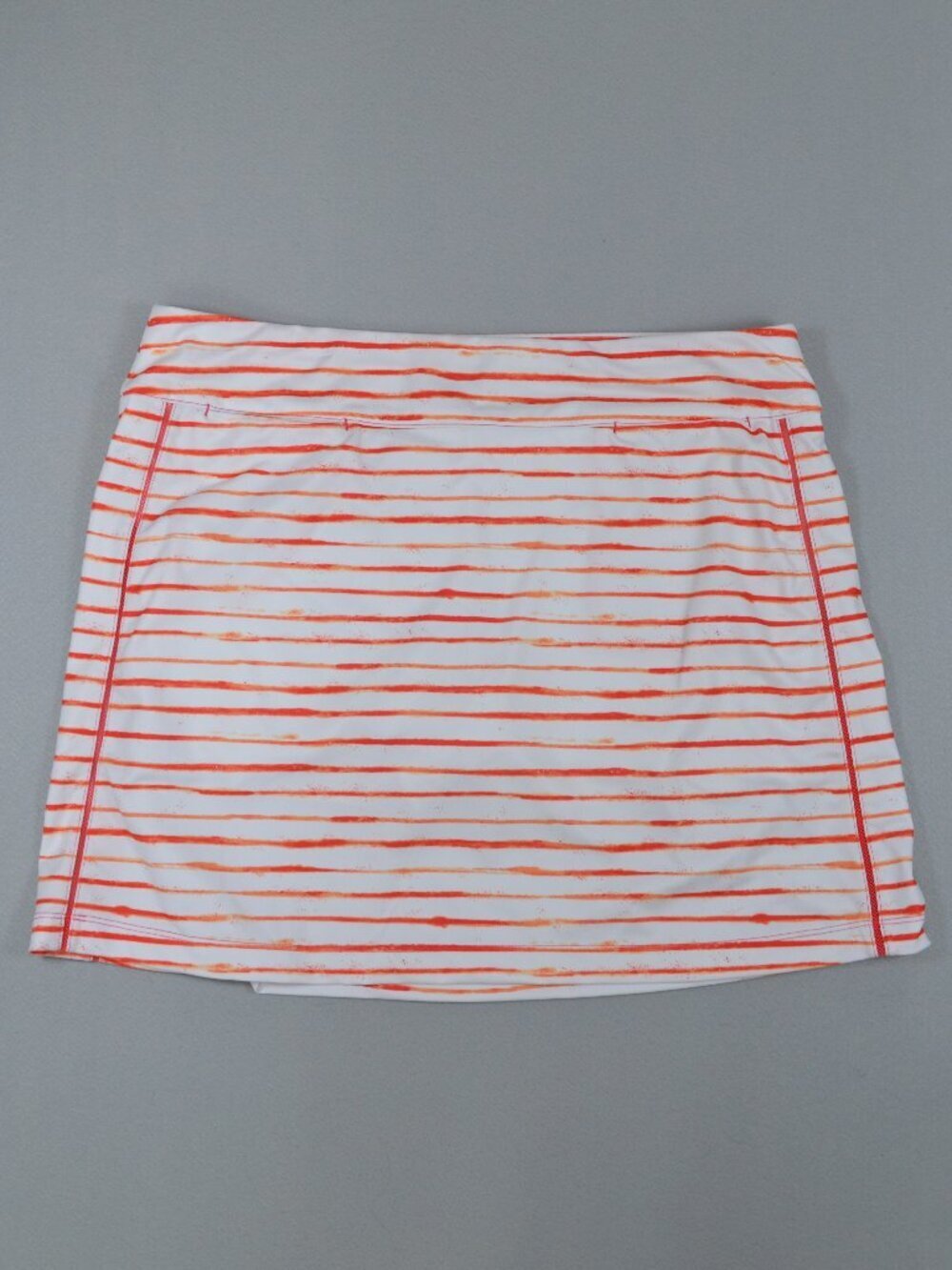 🍊⛳ Coral Bay Golf Skort Striped Orange White Skirt Shorts L